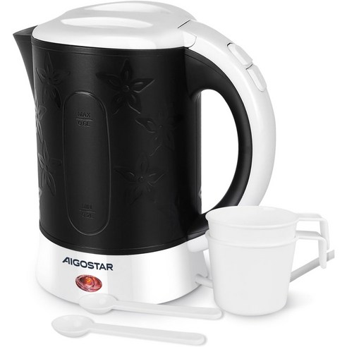 Aigostar Cooltravel 미니 주전자 0.6L 검정, 1개, 블랙