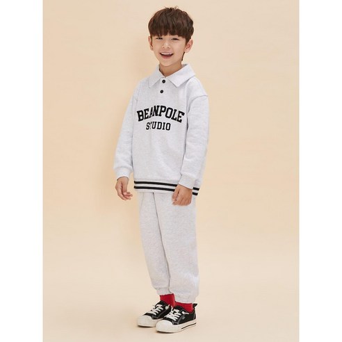 [24FW 30%]바서티 칼라 상하 스?세트 라이트 그레이