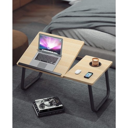 5단 각도조절 접이식 베드테이블 640 x 320 x 250 mm, 우드