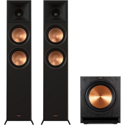 Klipsch 레퍼런스 프리미어 RP-6000F II 2.1 홈 시어터 시스템 더 큰 90° x 하이브리드 트랙트릭스 혼 6인치 세라믹 메탈 우퍼 호두색 음악 영화 게임용 12 오디오