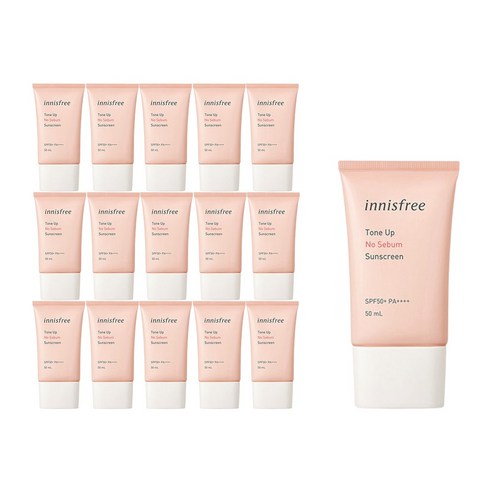 이니스프리 톤업 노세범 선스크린 SPF50+ PA++++, 50ml, 16개