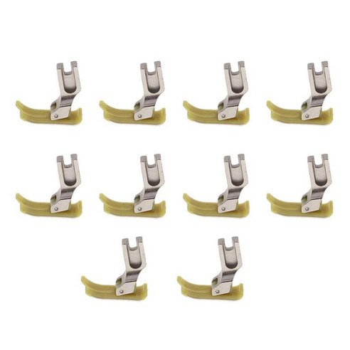 10Pcs 재봉틀 노루발 발 플랫 산업용 재봉틀 세트, 옐로우, 플라스틱