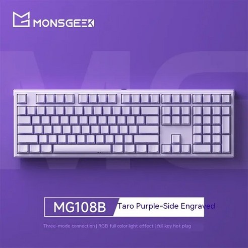 monsgeekm3 커스텀 기계식키보드 MONSGEEK MG108 무선 기계식 3 가지 모드 게임용 108 동적 RGB 핫 PC 게이머 맥 오피스, 없음, 없음, 33.Purple – GATERON Orange Best Top5