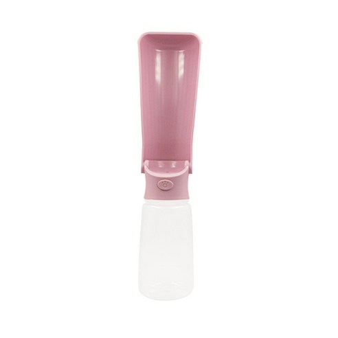 케이알펫츠 550ML 야외 활동 휴대용 접이식 강아지 정수기 물병, 350ML, 핑크