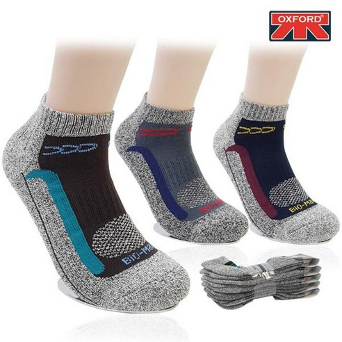 옥스포드 뒤틀림방지 남성쿠션 바이오맥스 등산양말 단목 5켤레 22TK1081, TK1081_