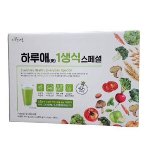 이롬 황성주 하루애 1일1생식 스페셜 (4주분) 야채 가루 헬스푸드 5종 47가지 국내산 농산물100% 새싹채소 9종, 28개, 30g