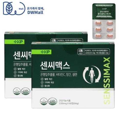 [ 디 더블유 리테일 ] 센씨맥스 리뉴얼 혈행 기억력 개선 항산화 최대함량 은행잎추출물 징코 영양제, 2박스, 60정