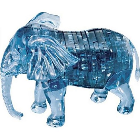 코끼리 (블루) 크리스탈 입체퍼즐 40피스, 블루