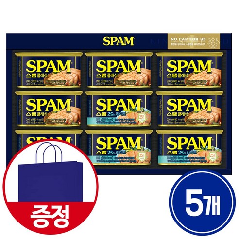 스팸 선물세트 8C호 + 쇼핑백, 5세트