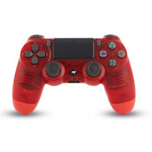 PS4 플스4 PC 스팀 게임패드 듀얼쇼크4 호환 컨트롤러 블루투스 피파 무선 더블쇼크, 클리어 레드