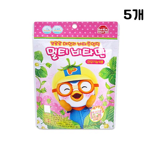 뽀로로 데일리 비타 츄잉정 딸기맛, 3.5mg, 5개