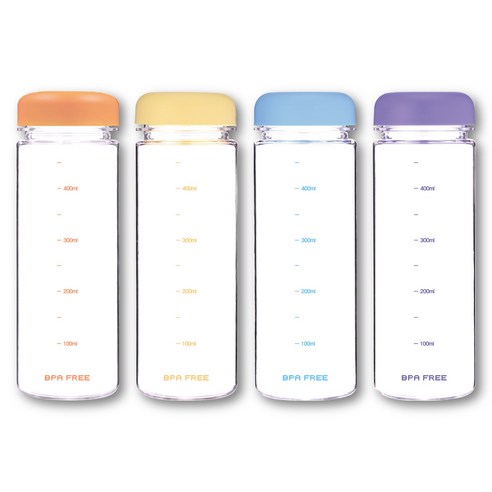 위드 눈금보틀 국산 트라이탄 물병 마이보틀 500ml 4P (오렌지 옐로 블루 퍼플 1개씩), 4개