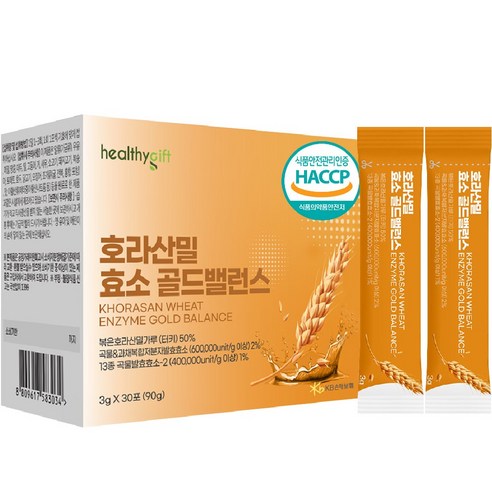 [런칭특가] 호라산 밀 효소 골드 밸런스 발효 곡물 콤부 효소 가루 식약처 HACCP 인증 분말 스틱, 1개, 30포