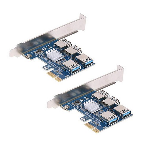 Retemporel 2X PCI-E-PCI-E 어댑터 1 4 PCI-표현하다 슬롯 1X-16X USB 3.0 마이닝 특수 라이저 카드 PCIe 컨버터, 1개