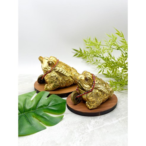 가지와나무 삼족두꺼비 황금 재물 엽전 풍수 세발 두꺼비 장식, 대