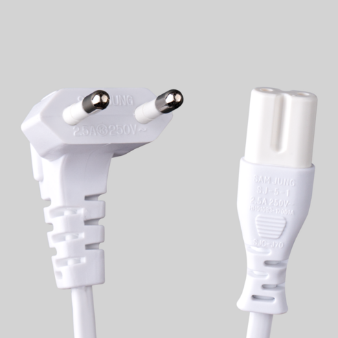 삼정 국산 AC 8자 백색 코드 케이블 화이트, 3m, 1개