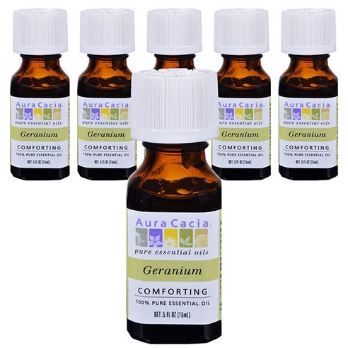 아우라카시아 퓨어 에센셜 오일 제라늄, 15ml, 6개