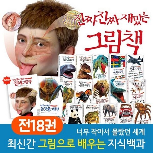 [전집] 진짜진짜 재밌는 그림책 전18권 세트(공룡 완전판포함) 신간 인체 그림책 추가 : 자연 인체 과학 공룡 그림책 신간, 라이카미(전집)