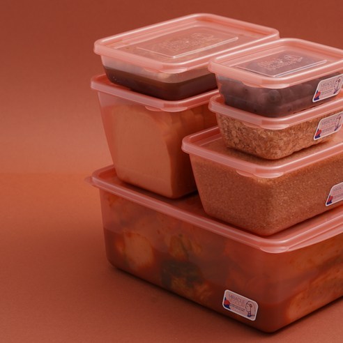 미라네주방 냉장고정리 김치보관용 밀폐용기, 미라클통 황토 3200ml