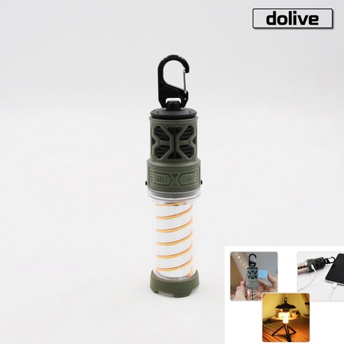 캠핑 모기퇴치 랜턴 미니랜턴 감성 LED랜턴 모기향 백패킹 무드등 홈매트 훈증기, 1개, 카키
