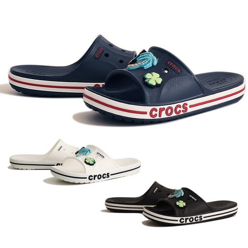 [크록스 정품] 크록스 바야밴드 슬라이드 슬리퍼 + 레츄 악세사리