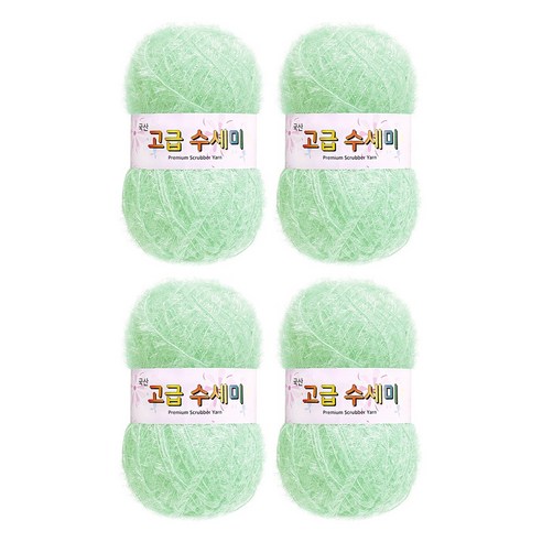 울클럽 별꽃수세미 DIY 고급수세미실 80g 4볼세트 + 동영상제공, 134베이비민트