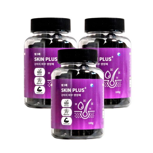 댕그래 강아지 피부 영양제 아토피 털 모발 모질 100g, 100정, 피부/피모, 3개