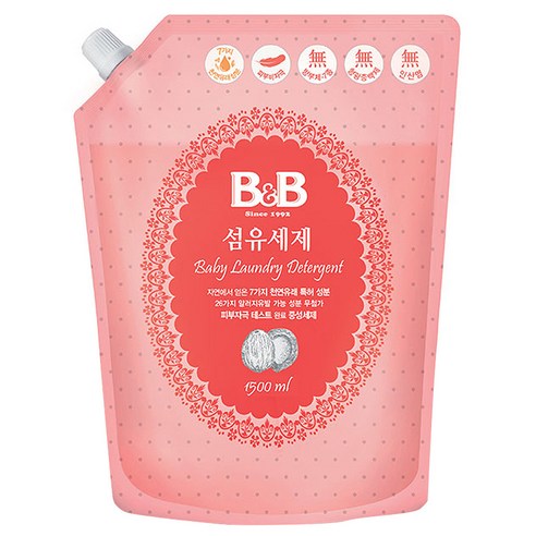 비앤비 섬유세제 1500 ml 리필, 1.5L, 1개