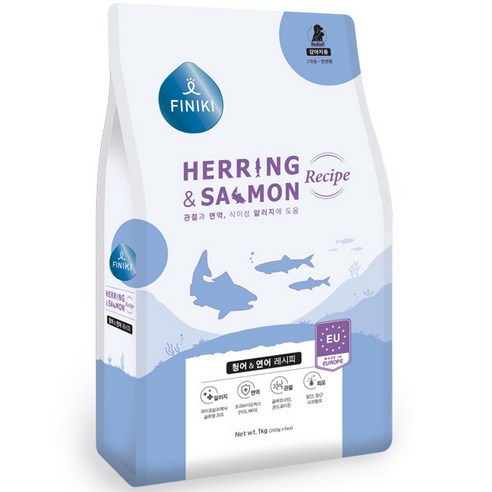 피니키 강아지 청어 & 연어 레시피 건식사료, 1개, 3.5kg
