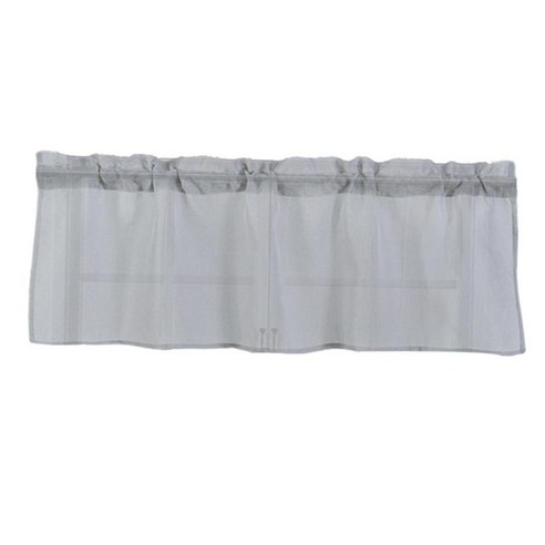 Valances 막대 포켓 장식 액세서리 폴리 에스터 휘장 빛 필터링 커튼 룸 발코니 용 짧은 커튼 욕실 거실, 회색, 폴리에스터