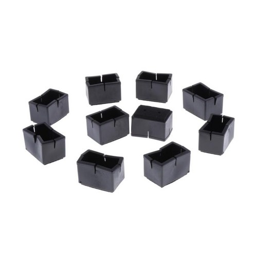 10pcs Rectange 테이블 의자 다리 캡 커버 바닥 보호대, 블랙, 설명, 설명