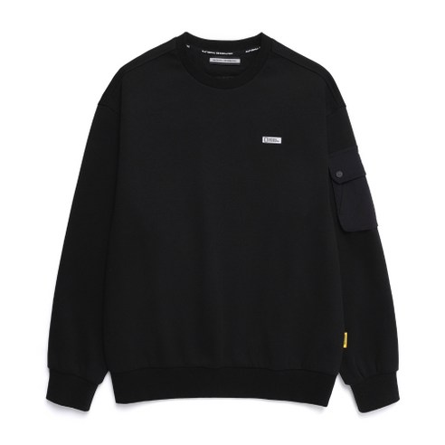 백화점판 내셔널지오그래픽 N251USW900 NRN 소매포켓 세미오버핏 맨투맨 CARBON BLACK