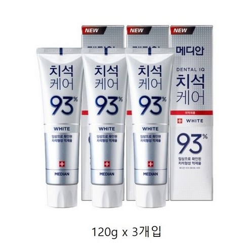 아모레퍼시픽 메디안치석케어치약 (화이트) 치약, 120g, 3개