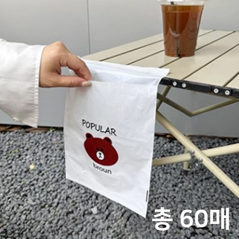 디이유 접착식 붙히는 다용도 쓰레기봉투, 토끼(20매)+고양이(20매), 1개