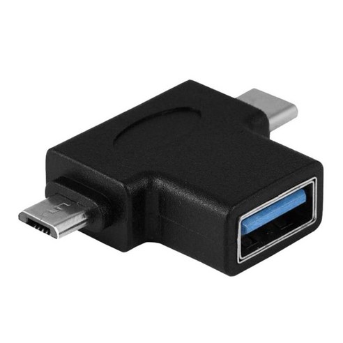 USB 3.1 타입 C 마이크로 USB 남성-USB 3.0 A 컨버터가있는 OTG 어댑터, 설명, 블랙, 플라스틱