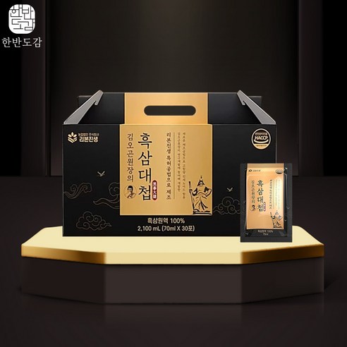 흑삼진액 100% 김오곤의 흑삼대첩 70ml 30포 진세노사이드 7mg, 2.1L, 1개