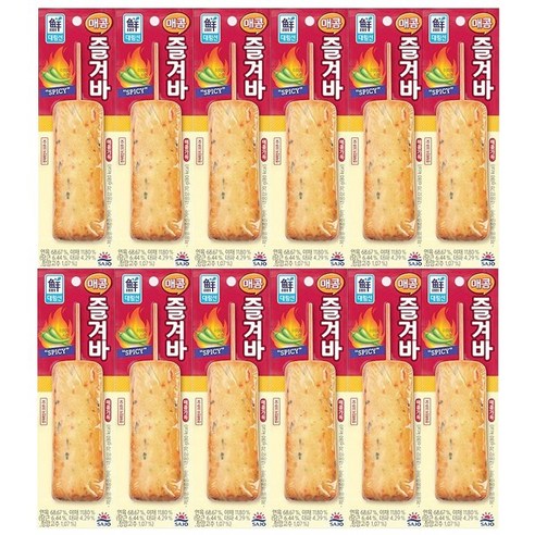 사조 대림 매콤 즐겨바 70g x 12개 / 핫바 어묵바