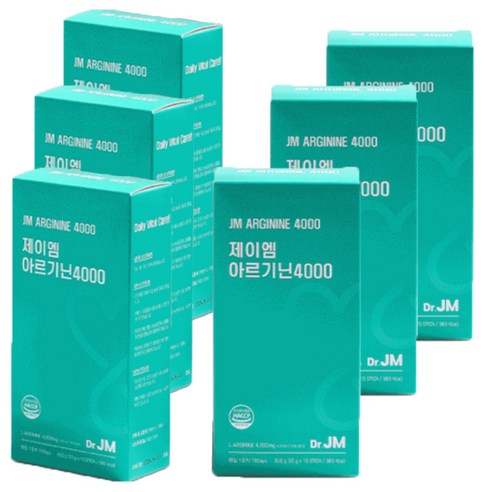 제이엠 아르기닌 4000mg / 15포, 300g, 6개