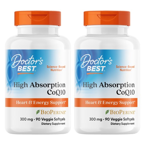 닥터스베스트 하이 앱솔션 CoQ10 300mg 베지 소프트젤 비건, 90정, 2개