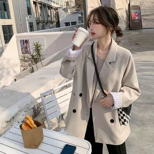 여성 정장 자켓 빅사이즈 오피스룩 데일리룩 캐주얼 루즈핏 고급 정장 재킷 코트