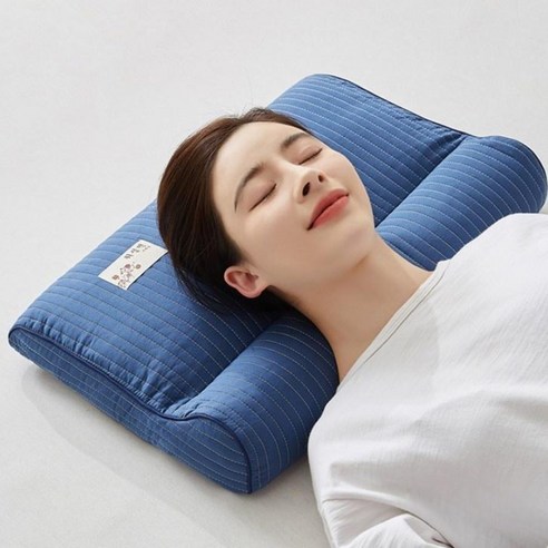 ANYOU 메밀베개 가정용 탈부착 베개 목베개 메밀베개, 블루, 1개