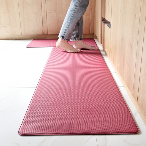 다국적 PU 주방 가죽 방수 기름 방지 미끄럼 방지 매트 베란다 복도 복도 흡유 카페트 pvc 발판, 건소-규홍