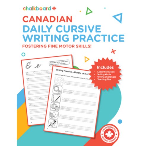 (영문도서) Canadian Daily Cursive Writing Practice Grades 2-4 Paperback, Chalkboard Publishing, English, 9781771053419
