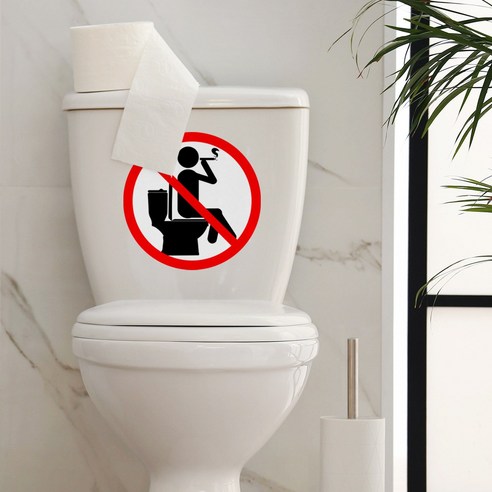 DFMEI 변기 화장실 변기에 담배 경고 표시를 금지하고 이를 제거할 수 있는 아이디어 스티커 접착제가 발라져 있다. 벽 zsz2102, DFMEI 20*20cm