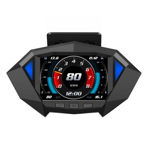 디지털 헤드업 디스플레이 스마트 자동차 경사계 레벨 틸트 미터 GPS 속도계 OBD 과속 경보 안전 운전, [01] Black