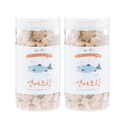 푸드덕펫푸드 강아지 애견 수제 간식 동결건조 큐브 트릿, 2개, 120g, 연어트릿