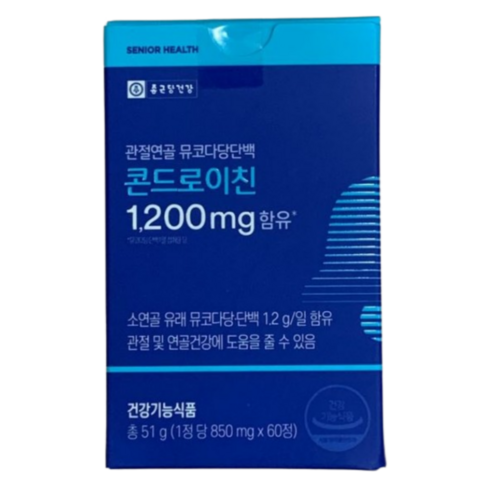 종근당건강 관절연골 뮤코다당단백 콘드로이친 1200mg, 60정, 1개