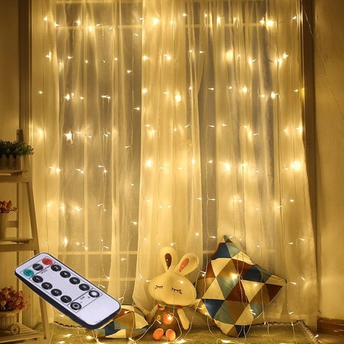 Mr.Ozer LED 커튼 조명, 300X200 웜화이트