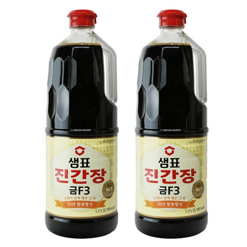 샘표 진간장 금 F3, 1.7L, 2개