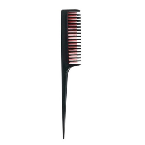컬러 뾰족한 꼬리 빗 염색 빗 미발 조형 구역 빗 다기능 빗, 블랙 손잡이 빨강